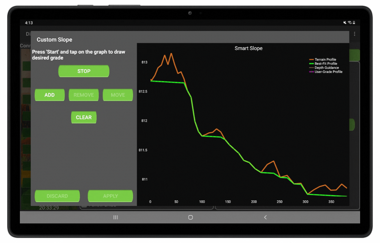 Custom Design Feature in Slope IQ Ditch Assist